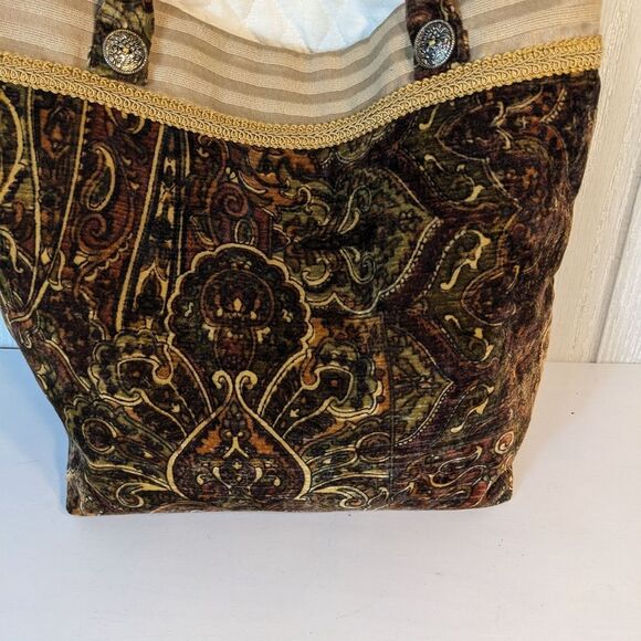 VTG Handmade Velour Should Bag / Tote Paisley EUC - Picture 5 of 10